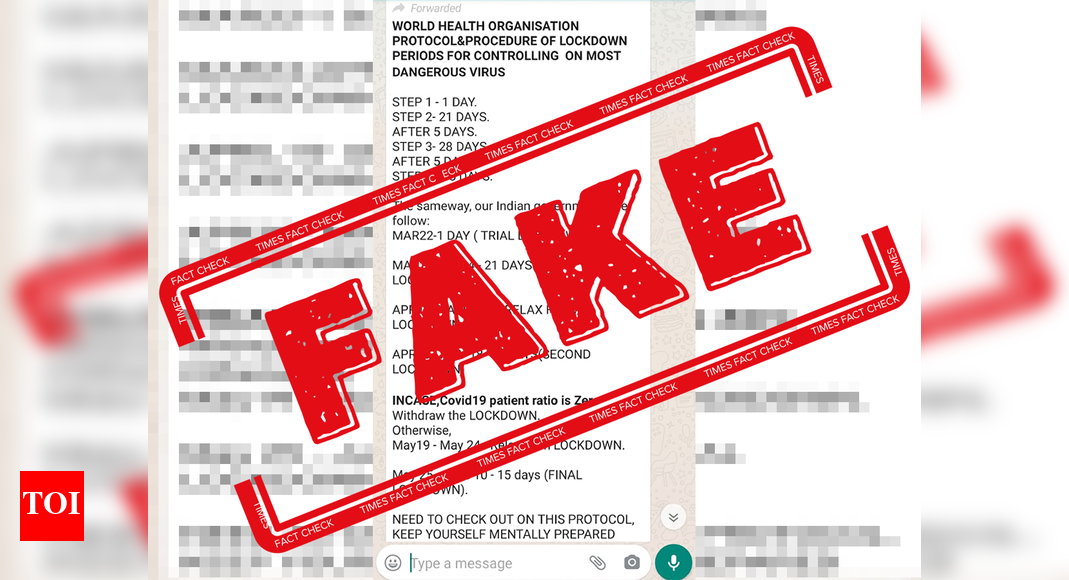 FAKE ALERT: Viral message about lockdown in phases has nothing to do ...