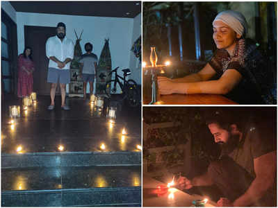 Mohanlal, Dulquer Salmaan, Unni Mukundan and other M-Town celebs light lamps to express their solidary with PM Narendra Modi's #9baje9minute initiative