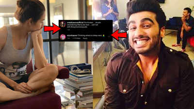 Arjun Kapoor leaves everyone in splits with his hilarious interpretation of ladylove Malaika Arora's 'Wat to do next... can't sit still' picture