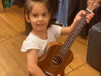 Roohi Johar playing the guitar and singing ‘Old MacDonald Had A Farm’ for Karan Johar is the cutest video on the internet today