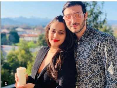 Shweta Pandit lights a candle while she is self-quarantined in Italy