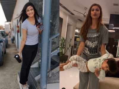 Shweta Tiwari's daughter Palak shows how her mom does upper body workout with the help of her baby brother; watch