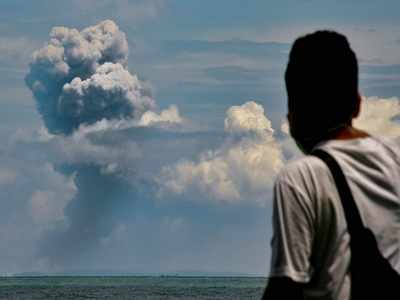 Indonesia's Anak Krakatau volcano shoots ash, lava