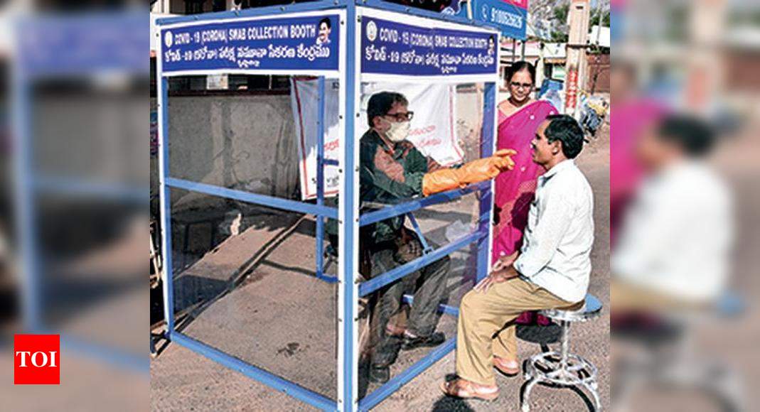 Kerala-like swab collection booths set up in city areas | Vijayawada ...