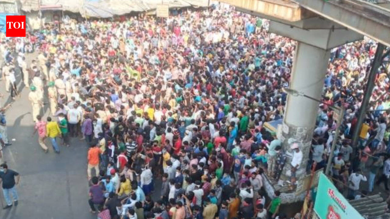 Covid-19: Hundreds of migrant workers gather at Bandra station in Mumbai