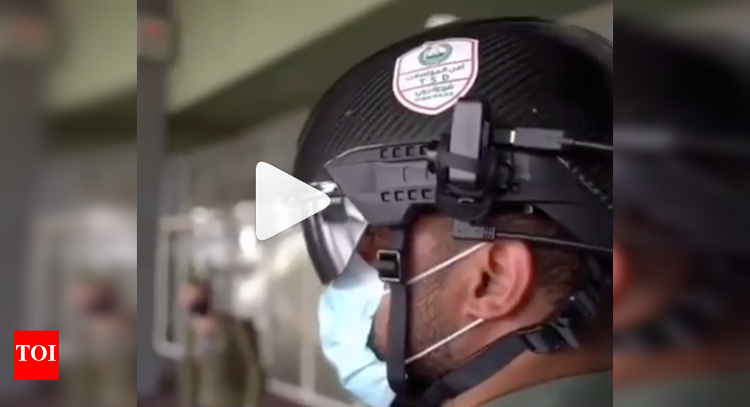 Watch Dubai Police use AIbased smart helmet to detect coronavirus