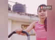 
Actress Mayuri Deshmukh is trying to exercise with her dog
