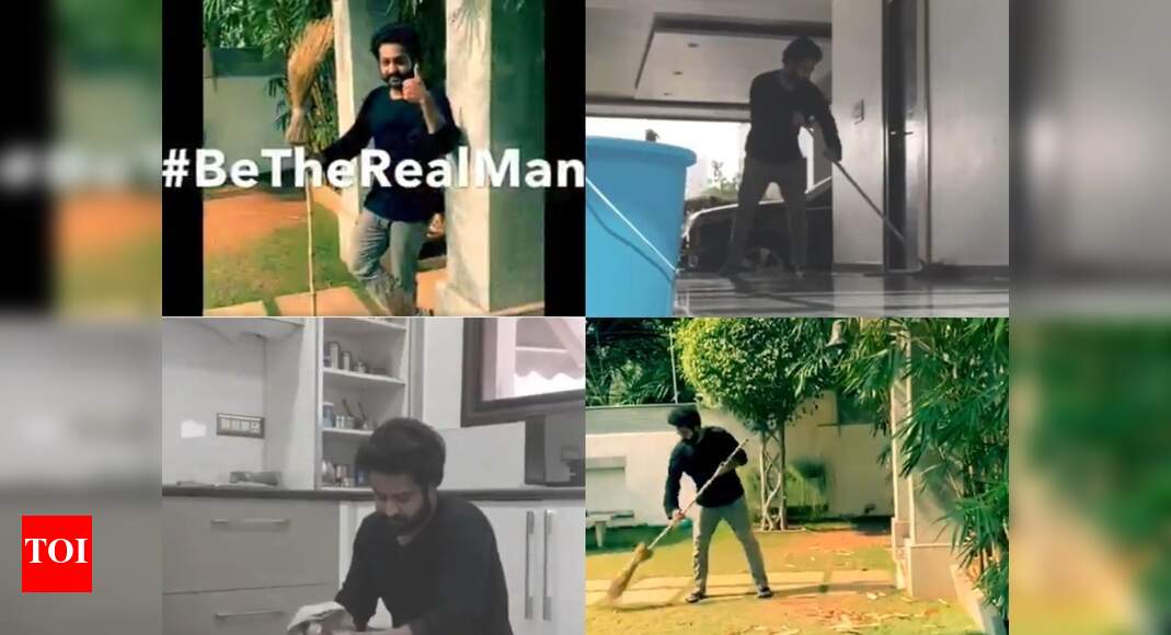 BB Telugu season 1 host Jr NTR shares a video of doing household chores