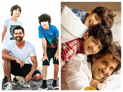 Pictures of Hrithik Roshan with his sons Hrehaan and Hridhaan that proves he is the coolest dad in B-Town!