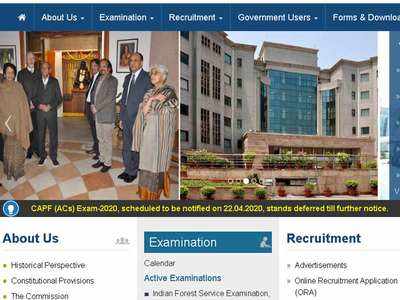 UPSC CAPF (AC) examination 2020 notification deferred