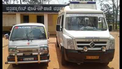 Cops find liquor boxes in govt ambulance, arrest 4
