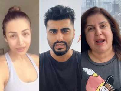 Katrina Kaif and Malaika Arora are all hearts while Farah Khan says 'Gyaani Baba' as Arjun Kapoor shares an inspirational video to stay positive amid lockdown!