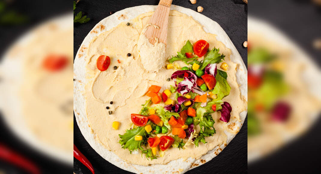 Grilled Hummus wrap Recipe: How to Make Grilled Hummus wrap Recipe | Homemade Grilled Hummus wrap Re