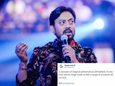 Google pays tribute to Irrfan Khan, describes him as “the man whose range made us feel a range of emotions all at once”