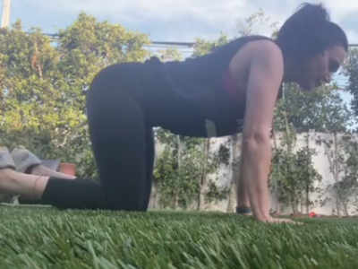 Preity Zinta has the simplest solution for your lower backache - The Kneeling Superman exercise