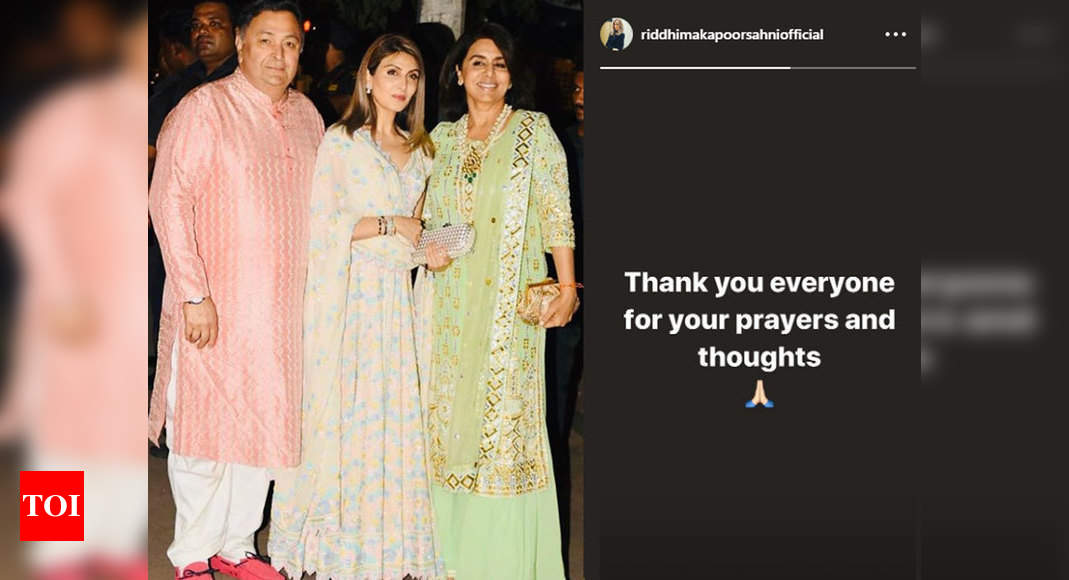 Rishi Kapoor’s Daughter Riddhima Kapoor Sahni Sends Out A Note Of ...