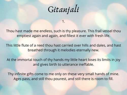 gitanjali poems summary