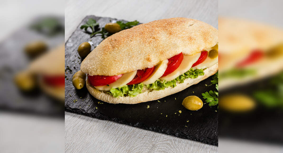 Caprese Sandwich Recipe: How to Make Caprese Sandwich Recipe at Home | Homemade Caprese Sandwich Rec