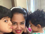 Sameera Reddy with kids