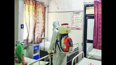 Bhopal: Disinfection sprayed in wards with patients in JP hospital