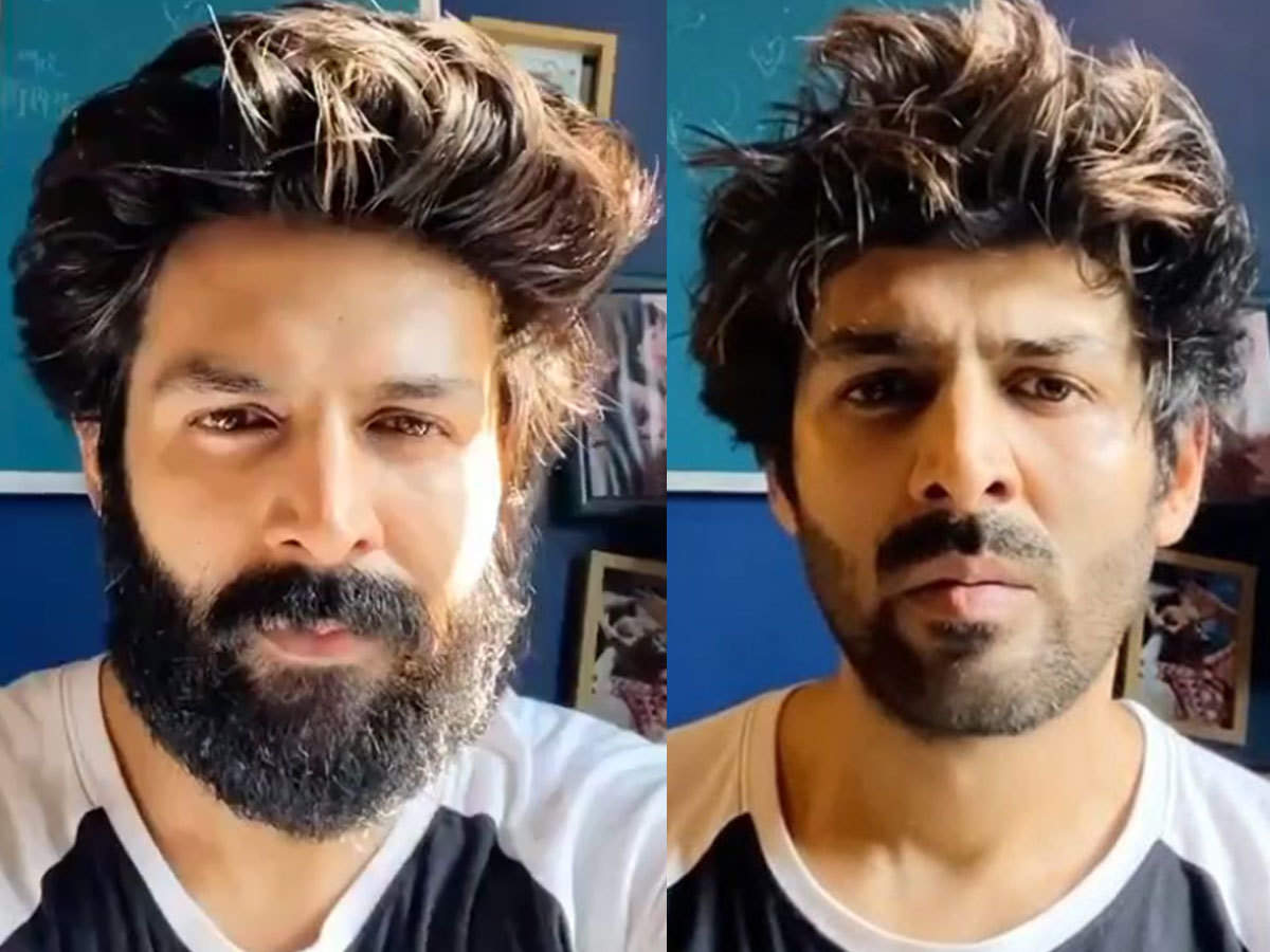 Watch Kartik Aaryan Finally Shaves Off His Beard Debuts His Stubble In A Hilarious Video Featuring His Mom Hindi Movie News Times Of India