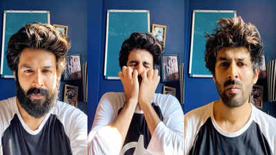 Kartik Aaryan's mom hilariously tricks him to get rid of his beard. Watch how!