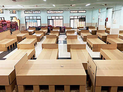 Mumbai: Easy-to-assemble cardboard beds at quarantine hubs