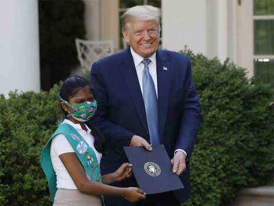 President Donald Trump honours 10-year-old Indian-American girl for Covid-19 help