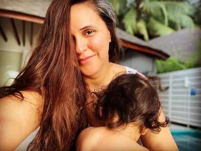 Neha Dhupia's latest post is dedicated to her little munchkin Mehr; shares a series of adorable pictures