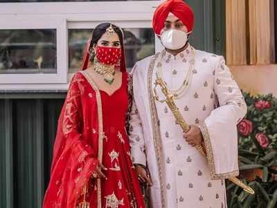 This bride wore MASKS matching with her lehenga for her LOCKDOWN wedding and she just set a trend