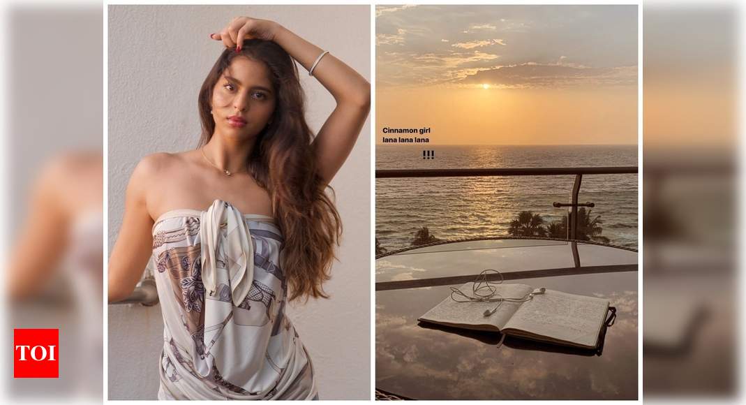 Suhana Khan has Lana Del Reys Cinnamon Girl on her playlist as she enjoys a beautiful sunset from Mannat Hindi Movie News