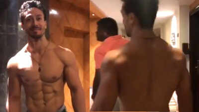 Tiger Shroff shows off his chiselled body as he shares the idea of