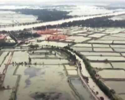 An aerial view of cyclone Amphan affected areas in West Bengal. (PTI Photo)