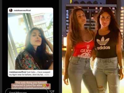Malaika Arora took inspiration from BFF Kareena Kapoor's quarantine fashion; the latter's reaction is not to be missed