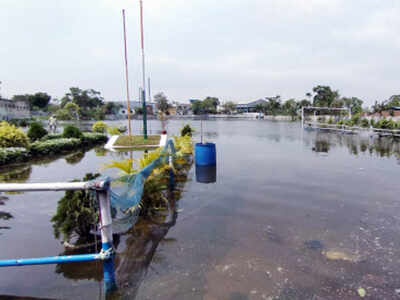 A waterlogged street after heavy rainfall accompanied by the super cyclone Amphan, in Hooghly on Saturday. (ANI photo)