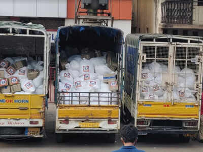 A food distribution drive done earlier by Bengaluru for Migrant Workers.