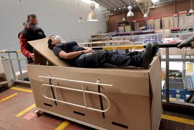 Colombian businessman makes hospital bed-coffin combo to serve coronavirus dead