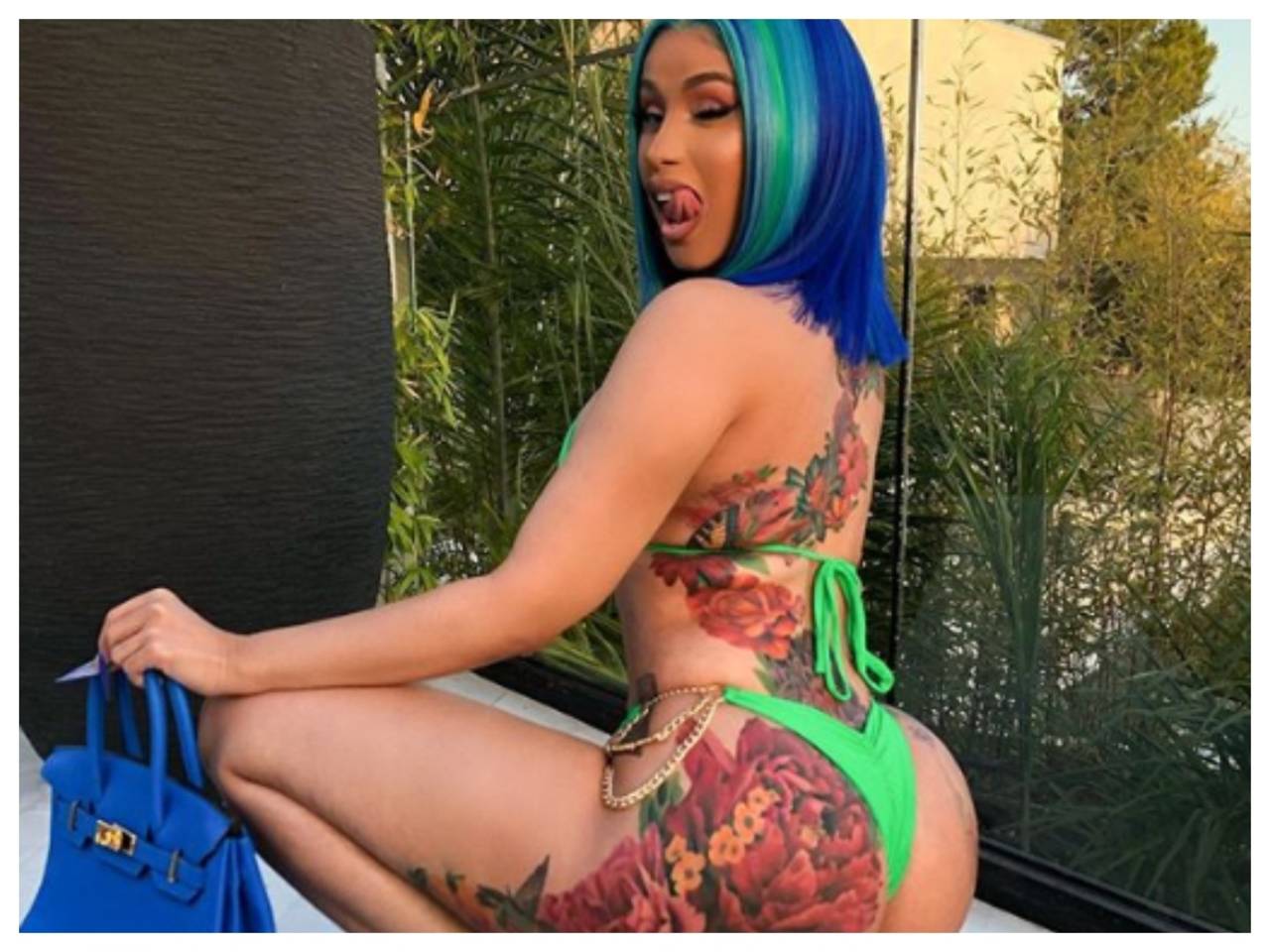 Cardi B shows off work of art back tattoo after teasing rare snap of baby  son  Mirror Online