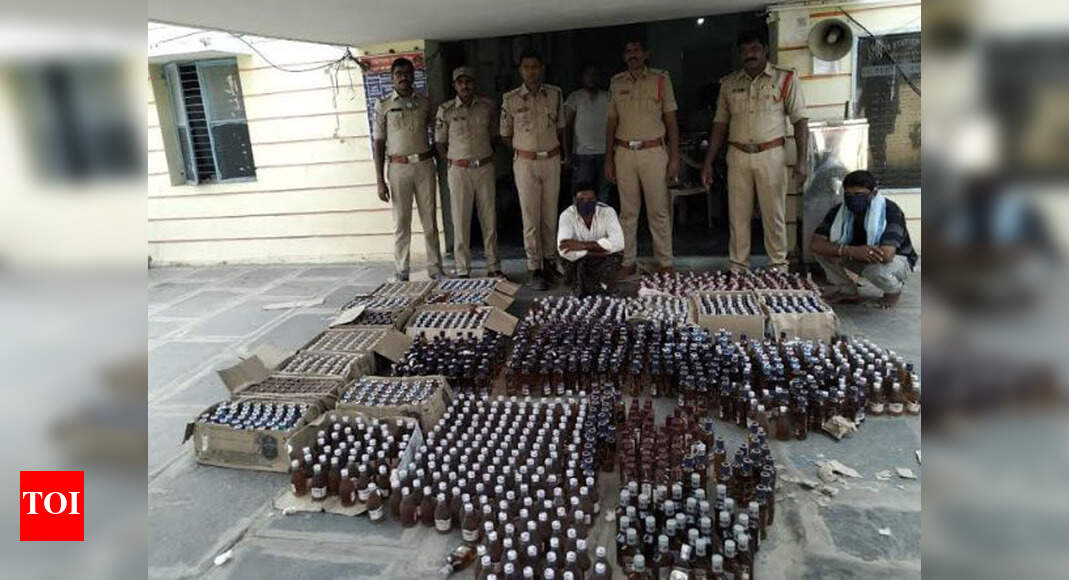 Andhra Pradesh Guntur rural police seize huge liquor stock