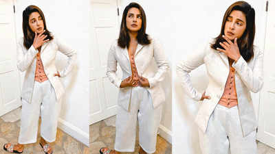 Priyanka Chopra Jonas opts for blazer, pyjamas and flipflops for her ‘Zoom meeting lewk!’