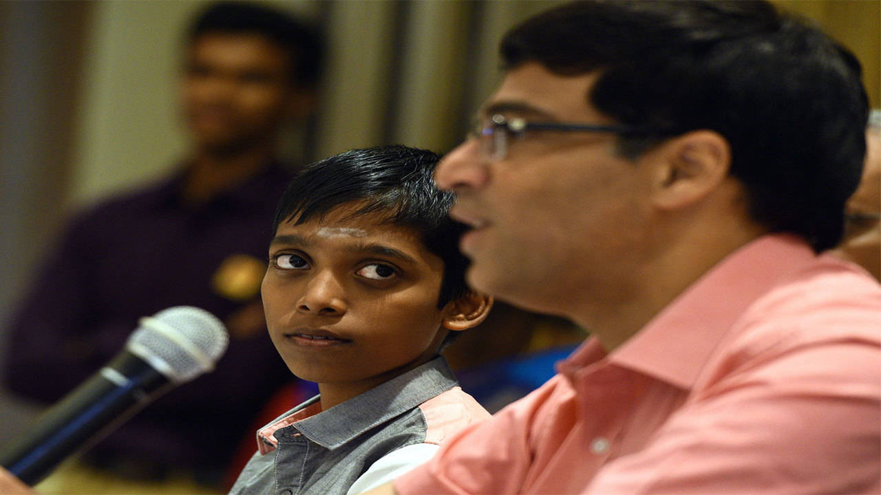 The very first game between Vishy Anand and Praggnanandhaa