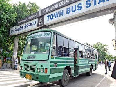 A TNSTC bus plies in Coimbatore after more than two months