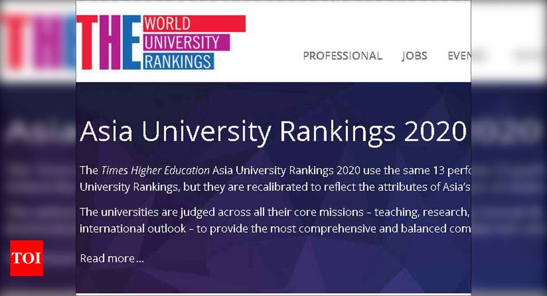 IIT-H, OU figure in THE Asia's University Rankings 2020 - Times of India