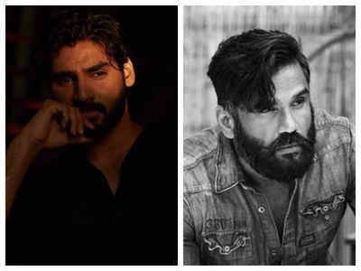 Suniel Shetty shares a picture of son Ahan Shetty and fans just can't stop gushing over their similar looks