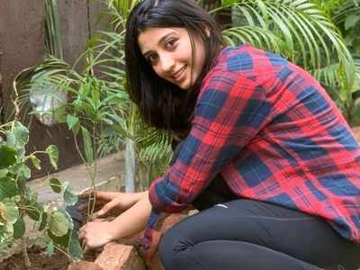 World Environment Day: Kumpal Patel plants saplings in her garden, see pic