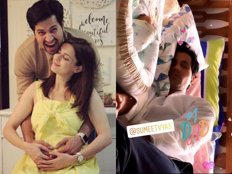 Mere Angne Mein Fame Ekta Kaul Shares First Photo Of Son Ved Sleeping With Daddy Sumeet Vyas