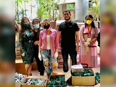 Ameesha Patel celebrates 44th birthday by distributing masks, sanitary napkins and food items to underprivileged children and women