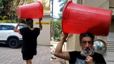 Shakti Kapoor carries a large plastic drum to buy liquor, posts hilarious video!