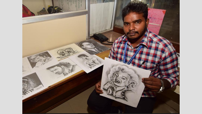 Revenue inspector at Coimbatore collectorate sketches portraits of his colleagues