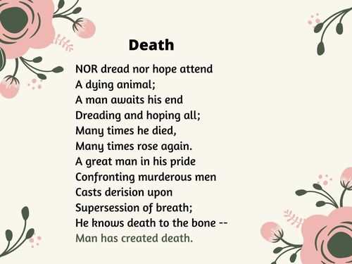 death by william butler yeats